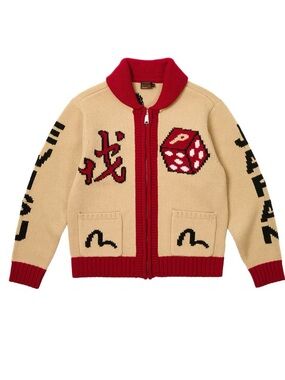 Palace x Evisu Cowichan Knit color Cream size Large